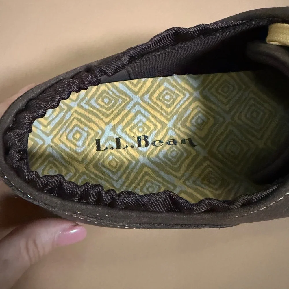 LL Bean Peaks Island Sport Shoe Coffee Bean Brown Leather Sneakers 11 M 282700